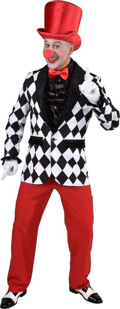 Pierrot Kostuum | Colbert Grote Ruit Circus Pierrot Man | XXL | Carnavalskleding | Verkleedkleding